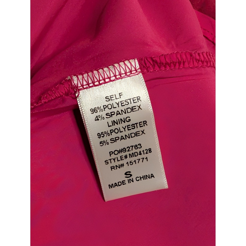 Le Lis Collection Hot Pink Satin Cowl Neck Strappy Back Mini Dress Small MD4128 - Picture 4 of 4